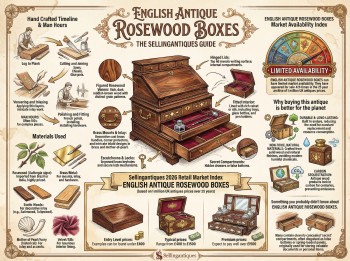 English Antique Rosewood Boxes Guide Infographic