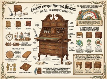 English Antique Writing Bureaus Guide Infographic