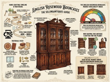 English Rosewood Bookcases Guide Infographic