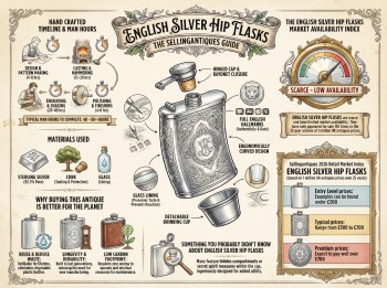 English Silver Hip Flasks Guide Infographic