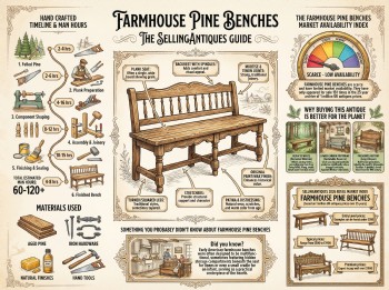 Farmhouse Pine Benches Guide Infographic