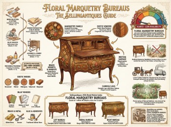Floral Marquetry Bureaus Guide Infographic