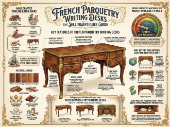 French Parquetry Writing Desks Guide Infographic