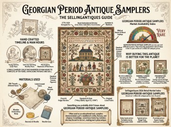Georgian Period Antique Samplers Guide Infographic