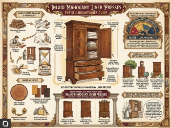 Inlaid Mahogany Linen Presses Guide Infographic