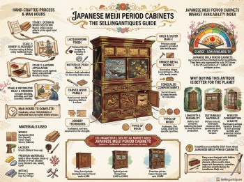 Japanese Meiji Period Cabinets Guide Infographic