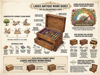 Ladies Antique Work Boxes Guide Infographic