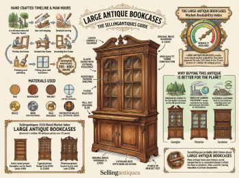 Large Antique Bookcases Guide Infographic