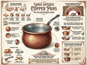Large Antique Copper Pans Guide Infographic