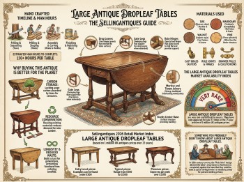 Large Antique Dropleaf Tables Guide Infographic