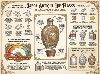 Large Antique Hip Flasks Guide Infographic