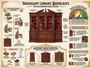 Mahogany Library Bookcases Guide Infographic