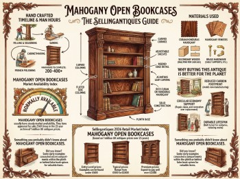 Mahogany Open Bookcases Guide Infographic