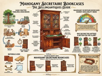 Mahogany Secretaire Bookcases Guide Infographic