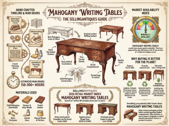 Mahogany Writing Tables Guide Infographic