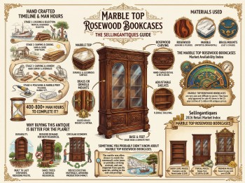 Marble Top Rosewood Bookcases Guide Infographic