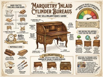 Marquetry Inlaid Cylinder Bureaus Guide Infographic