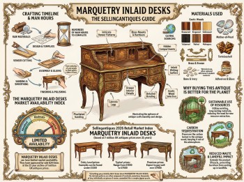 Marquetry Inlaid Desks Guide Infographic