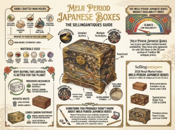 Meiji Period Japanese Boxes Guide Infographic