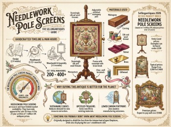 Needlework Pole Screens Guide Infographic
