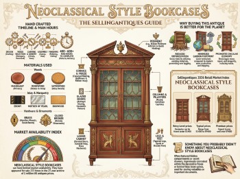 Neoclassical Style Bookcases Guide Infographic