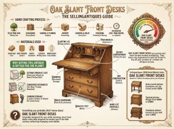 Oak Slant Front Desks Guide Infographic