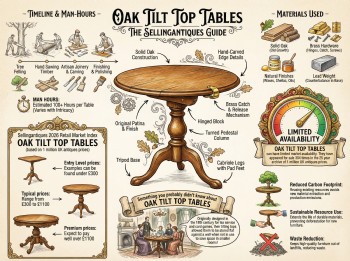 Oak Tilt Top Tables Guide Infographic