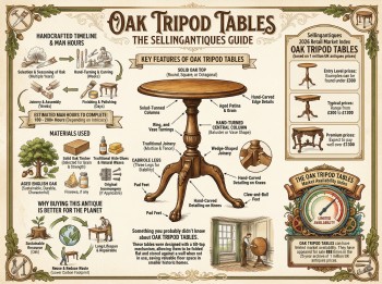 Oak Tripod Tables Guide Infographic