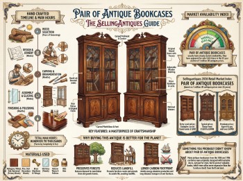Pair Of Antique Bookcases Guide Infographic