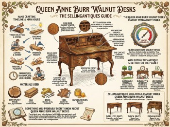Queen Anne Burr Walnut Desks Guide Infographic
