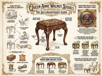 Queen Anne Walnut Stools Guide Infographic