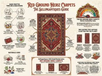 Red Ground Heriz Carpets Guide Infographic