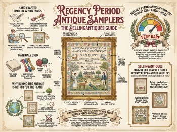 Regency Period Antique Samplers Guide Infographic