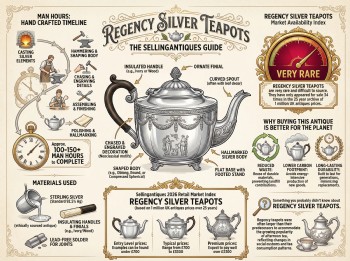 Regency Silver Teapots from 2 Shops