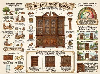 Regency Style Walnut Bookcases Guide Infographic