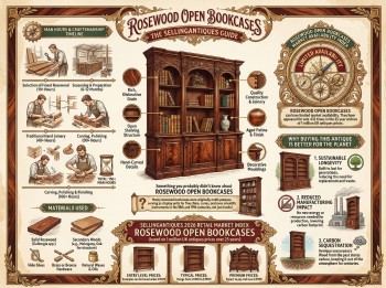 Rosewood Open Bookcases Guide Infographic