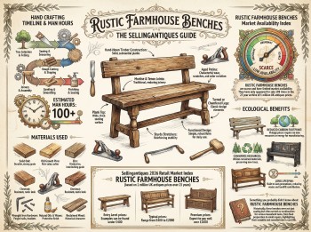 Rustic Farmhouse Benches Guide Infographic