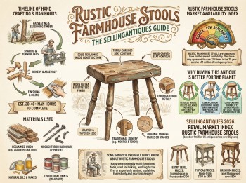Rustic Farmhouse Stools Guide Infographic
