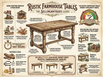 Rustic Farmhouse Tables Guide Infographic