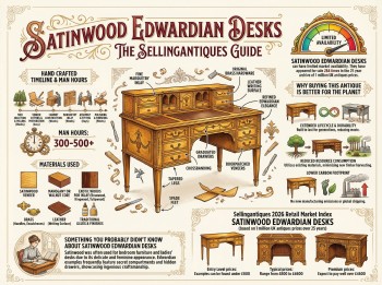 Satinwood Edwardian Desks Guide Infographic