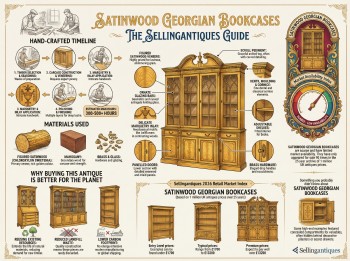 Satinwood Georgian Bookcases Guide Infographic