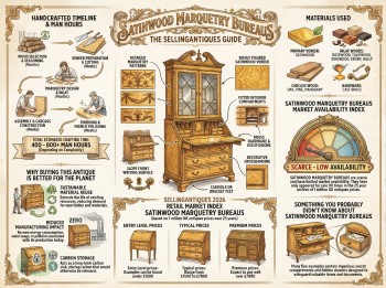Satinwood Marquetry Bureaus Guide Infographic