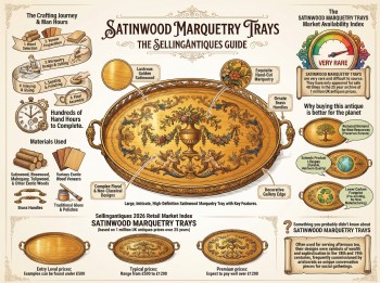Satinwood Marquetry Trays Guide Infographic