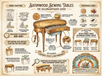 Satinwood Sewing Tables Guide Infographic