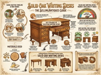Solid Oak Writing Desks Guide Infographic
