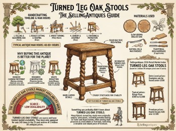 Turned Leg Oak Stools Guide Infographic