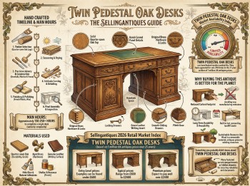 Twin Pedestal Oak Desks Guide Infographic
