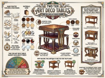 Two Tier Art Deco Tables from 3 Shops
