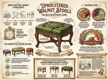 Upholstered Walnut Stools Guide Infographic
