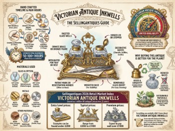 Victorian Antique Inkwells Guide Infographic